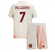 AS Roma Lorenzo Pellegrini #7 Koszulka Wyjazdowa dzieci 2024-25 Krótki Rękaw (+ krótkie spodenki)